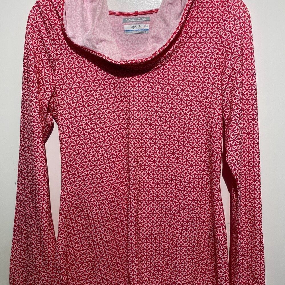 Columbia Women's Red White Omni-Wick Advanced Evaporation Hoodie Size Small